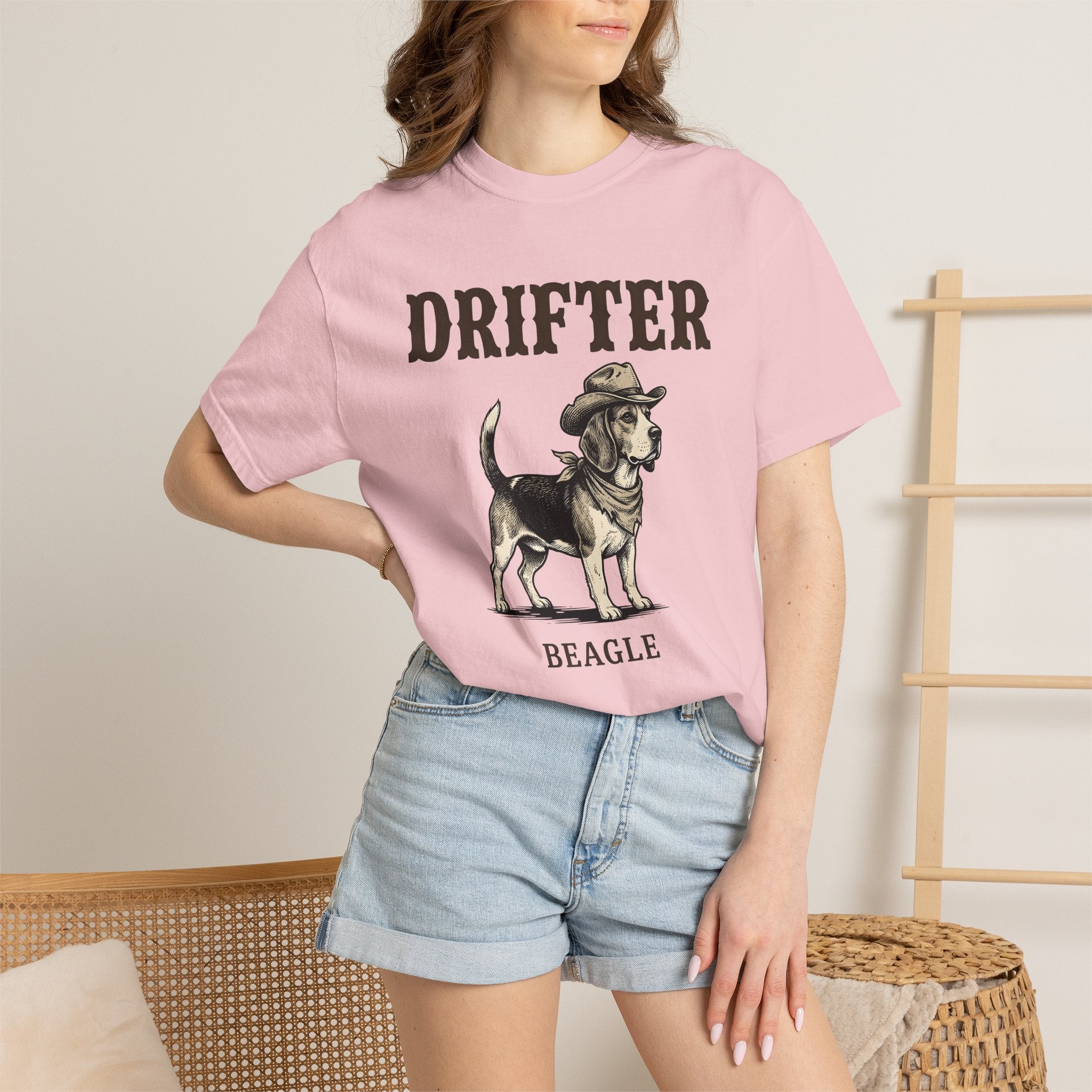 Beagle Ranch Dog Shirt Dog Prairie Gift Women Cartoon Tee Hound T-Shirt Dog Fan Comic Tshirt Plains Graphic Doodle Wide Brim Hat Tshirt