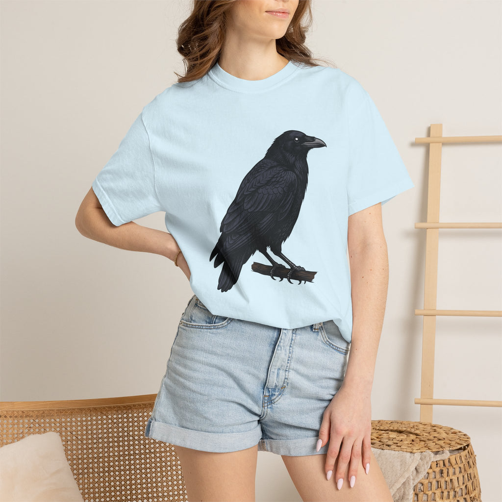 Raven Bird Shirt Halloween Wildlife Gift Women Macabre Tee Crow T-Shirt Horror Fan Dark Art Tshirt Animal Graphic Old School Limb Tshirt