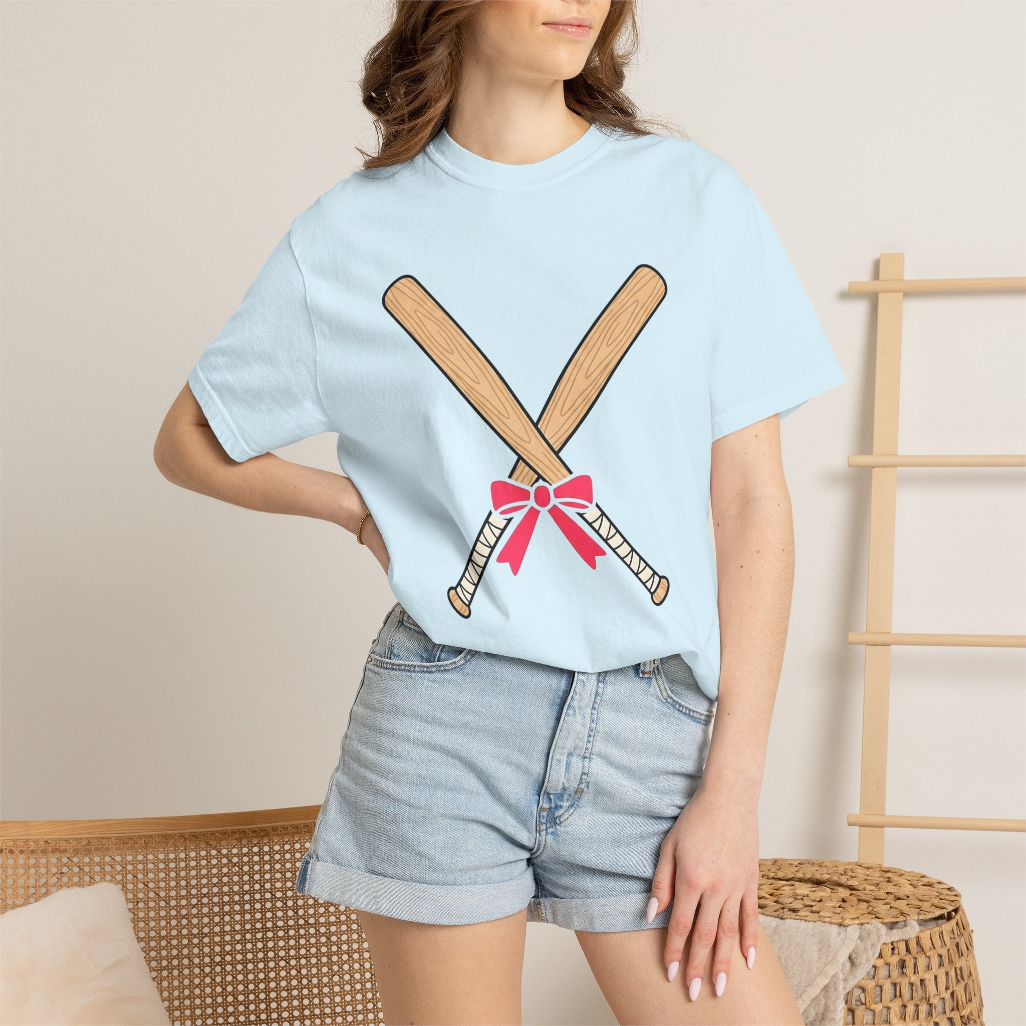 Baseball Bats Shirt Sports Ballgame Gift Women Hand Drawn Tee Baseball Bat T-Shirt Athlete Fan Baseball Tee Illustration Graphic Softball