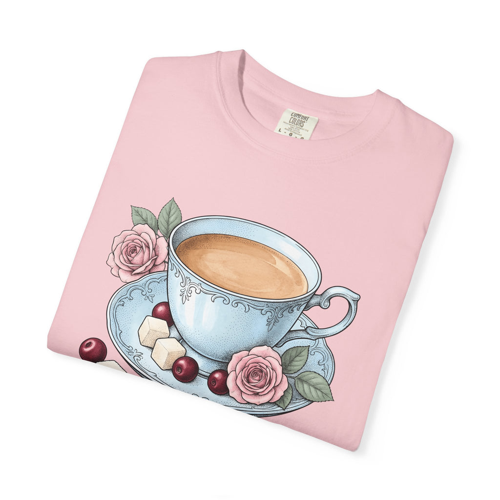 Coffee Mug Shirt Coffee Bouquet Gift Women Retro Tee Mug T-Shirt Coffee Fan Vintage Tshirt Floral Graphic Sketch Flower Tshirt