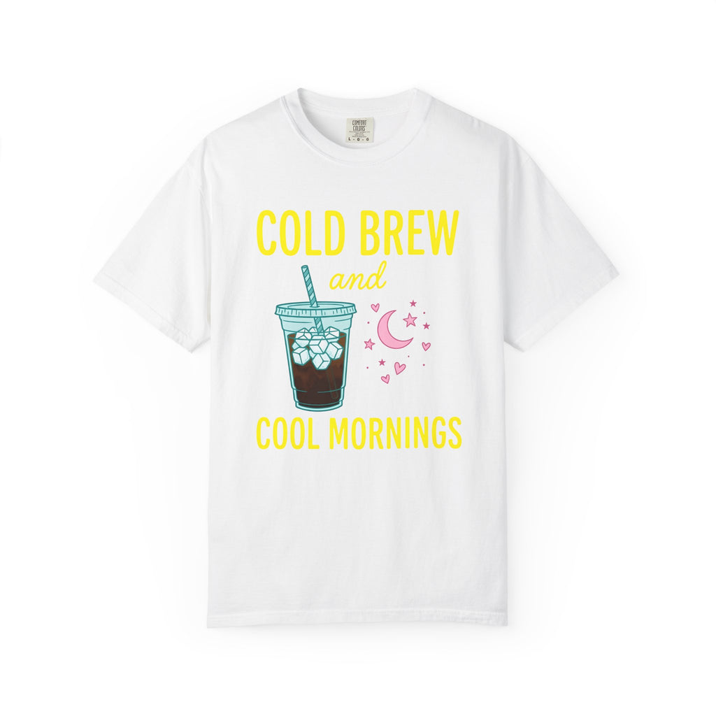 Iced Coffee Shirt Coffee Breakfast Gift Women Playful Tee Cold Brew T-Shirt Coffee Fan Caffeinated Graphic Morning Illustration Minimalist