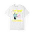 Iced Coffee Shirt Coffee Breakfast Gift Women Playful Tee Cold Brew T-Shirt Coffee Fan Caffeinated Graphic Morning Illustration Minimalist