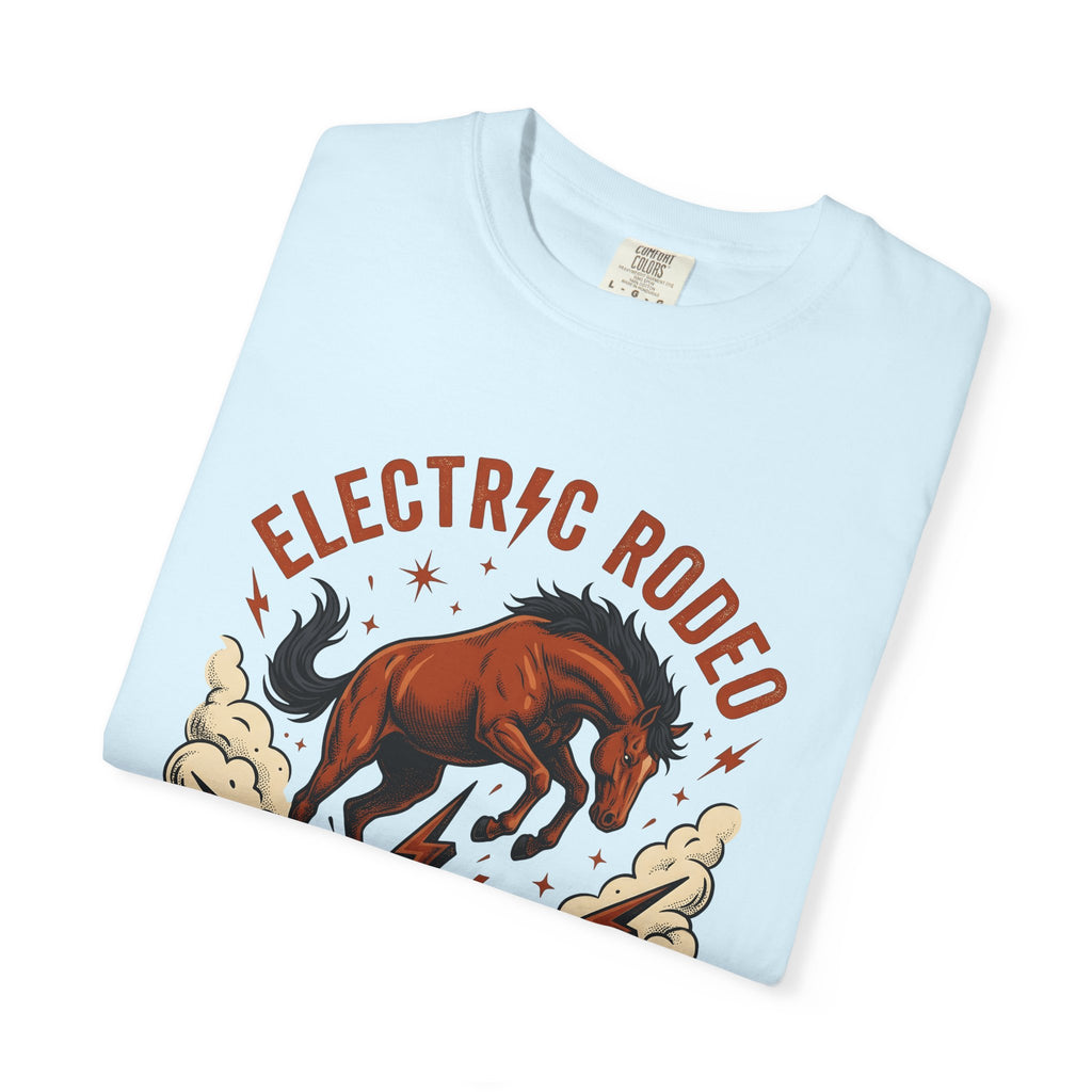 Bucking Horse Shirt Cowgirl Rodeo Gift Women Vintage Tee Bronco T-Shirt Cowgirl Fan Retro Tshirt Rodeo Graphic Western Lightning Bolt Tshirt