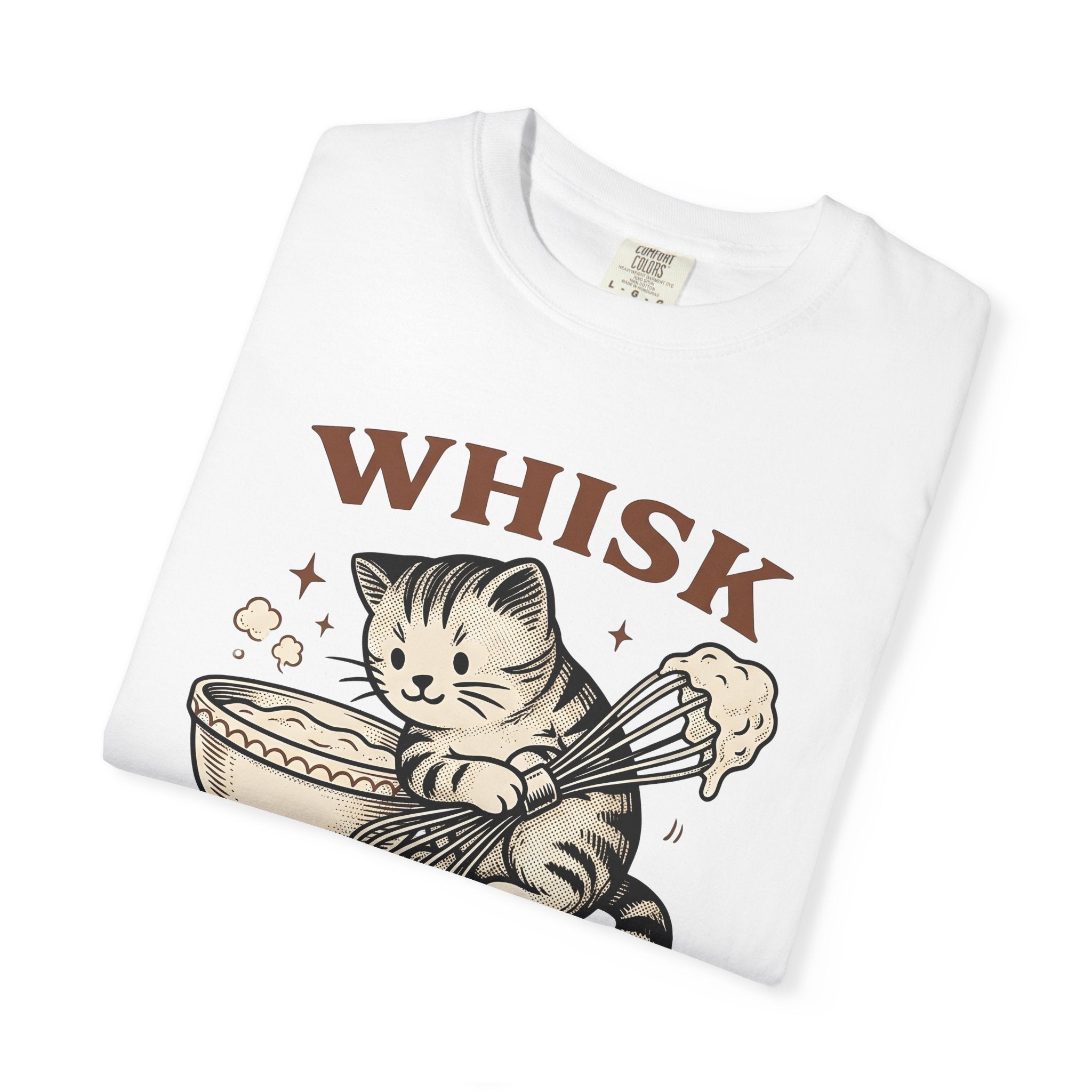 Baking Cat Shirt Cat Baking Gift Women Vintage Tee Kitty T-Shirt Cat Fan Retro Tshirt Pastry Graphic Hand Drawn Mixing Bowl Tshirt