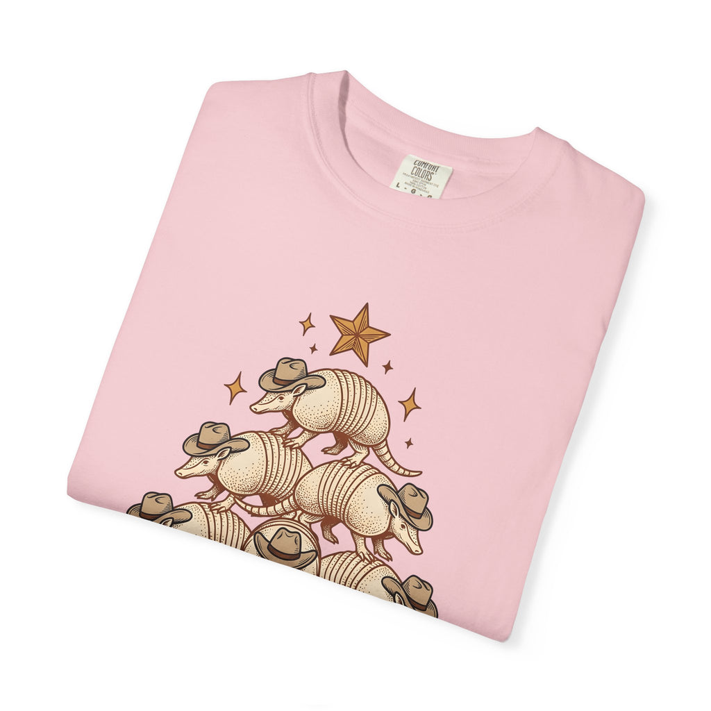Armadillo Pile Shirt Christmas Country Gift Women Sketch Tee Dillo T-Shirt Xmas Fan Drawing Design Vintage Cowboy Cap Tshirt