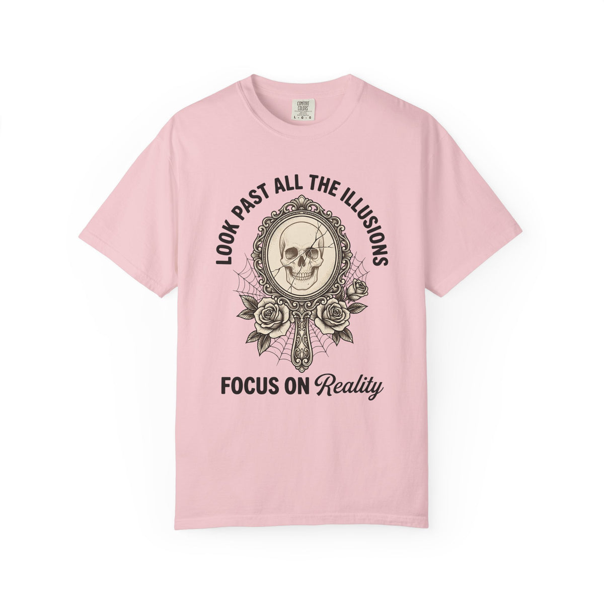 Skull Face Shirt Gothic Blossom Unisex Gift Spooky Tee Skull T-Shirt Goth Fan