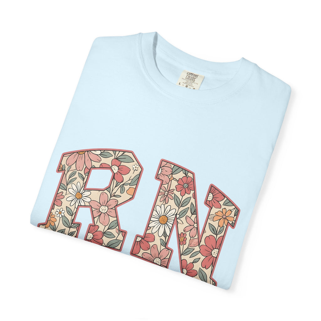 Floral Varsity Letters Shirt Nurses Floral Gift Women Boho Tee Letterman T-Shirt Nurse Enthusiast Hippie Tshirt Floral Graphic Retro Daisies