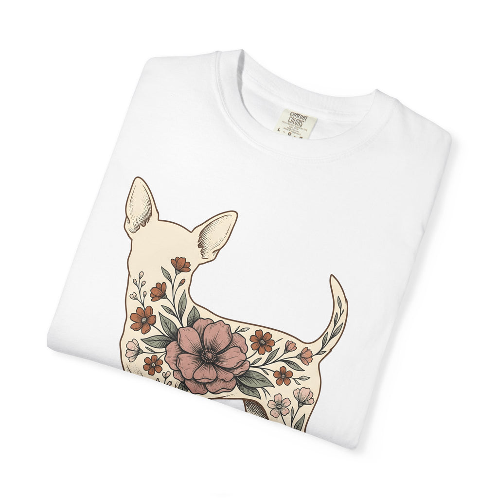 Chihuahua Bloom Shirt Dog Bouquet Gift Women Garden Tee Puppy T-Shirt Dog Fan Floral Tshirt Floral Graphic Hand Drawn Meadow Flowers Tshirt