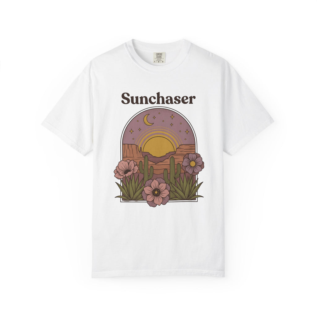 Desert Sunset Shirt Boho Landscape Gift Women Southwestern Tee Dusk T-Shirt Bohemian Fan Tribal Tshirt Scenic Graphic Classic Wildflowers