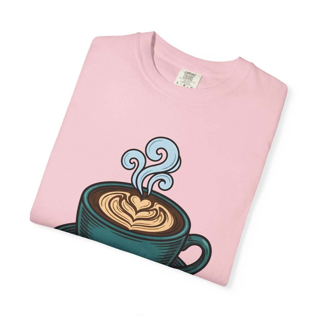 Coffee Cup Shirt Coffee Foodie Gift Women Hand Drawn Tee Mug T-Shirt Coffee Fan Coffee Cup Illustration Design Vintage Latte Art Tshirt