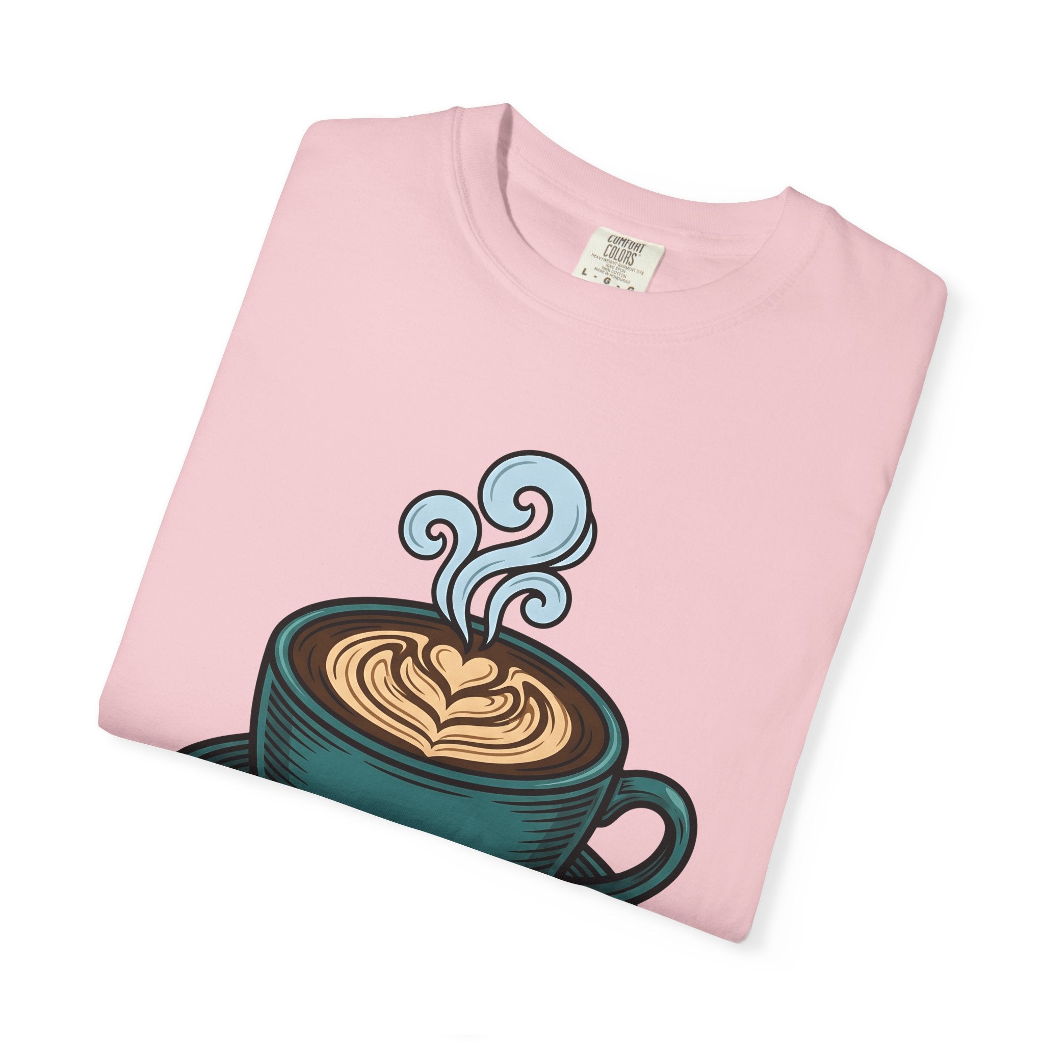 Coffee Cup Shirt Coffee Foodie Gift Women Hand Drawn Tee Mug T-Shirt Coffee Fan Coffee Cup Illustration Design Vintage Latte Art Tshirt