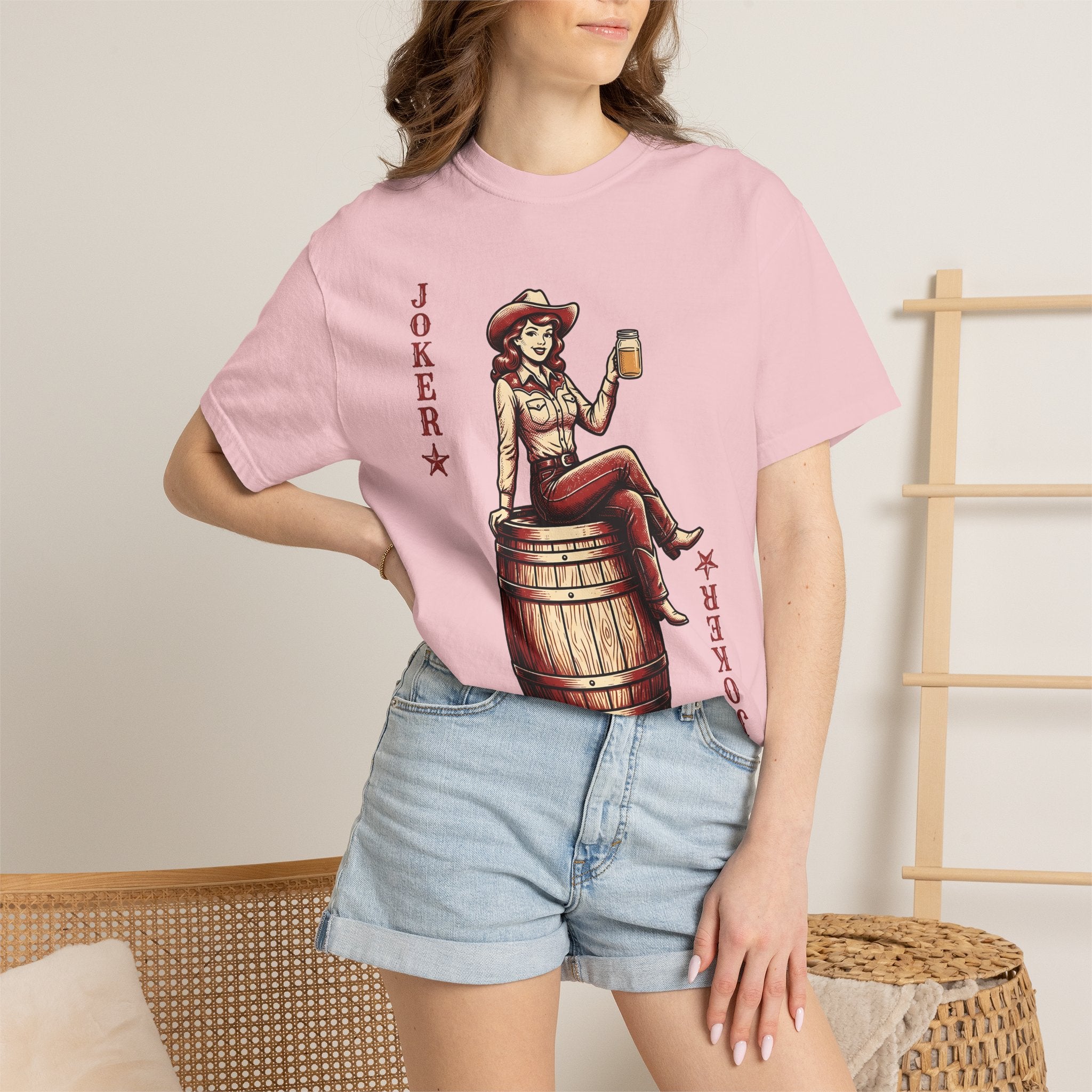 Cowgirl Barrel Racer Shirt Cowgirl Ranch Gift Women Retro Tee Barrel Racer T-Shirt Rodeo Fan Western Tshirt Farm Graphic Sketch Glass Jar