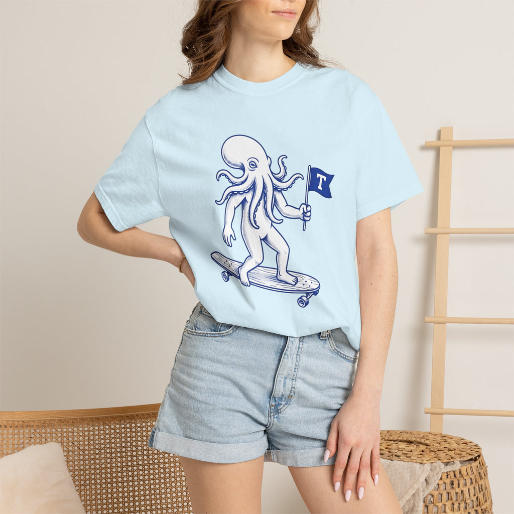 Octopus Cruiser Shirt Animals Aquatic Gift Women Doodle Tee Octopus T-Shirt Wildlife Fan Squid Graphic Tshirt Old School Flag Tshirt