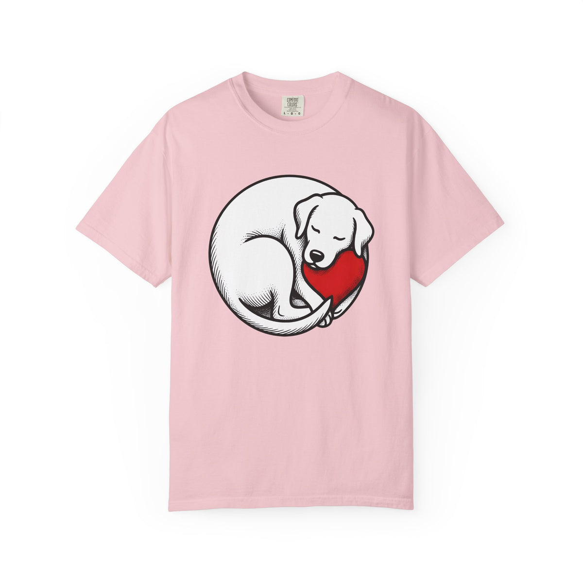 Napping Dog Shirt Dog Pet Gift Women Simple Tee Sleeping Dog T-Shirt Dog Fan Canine Tshirt Pet Illustration Retro Love Symbol Tshirt