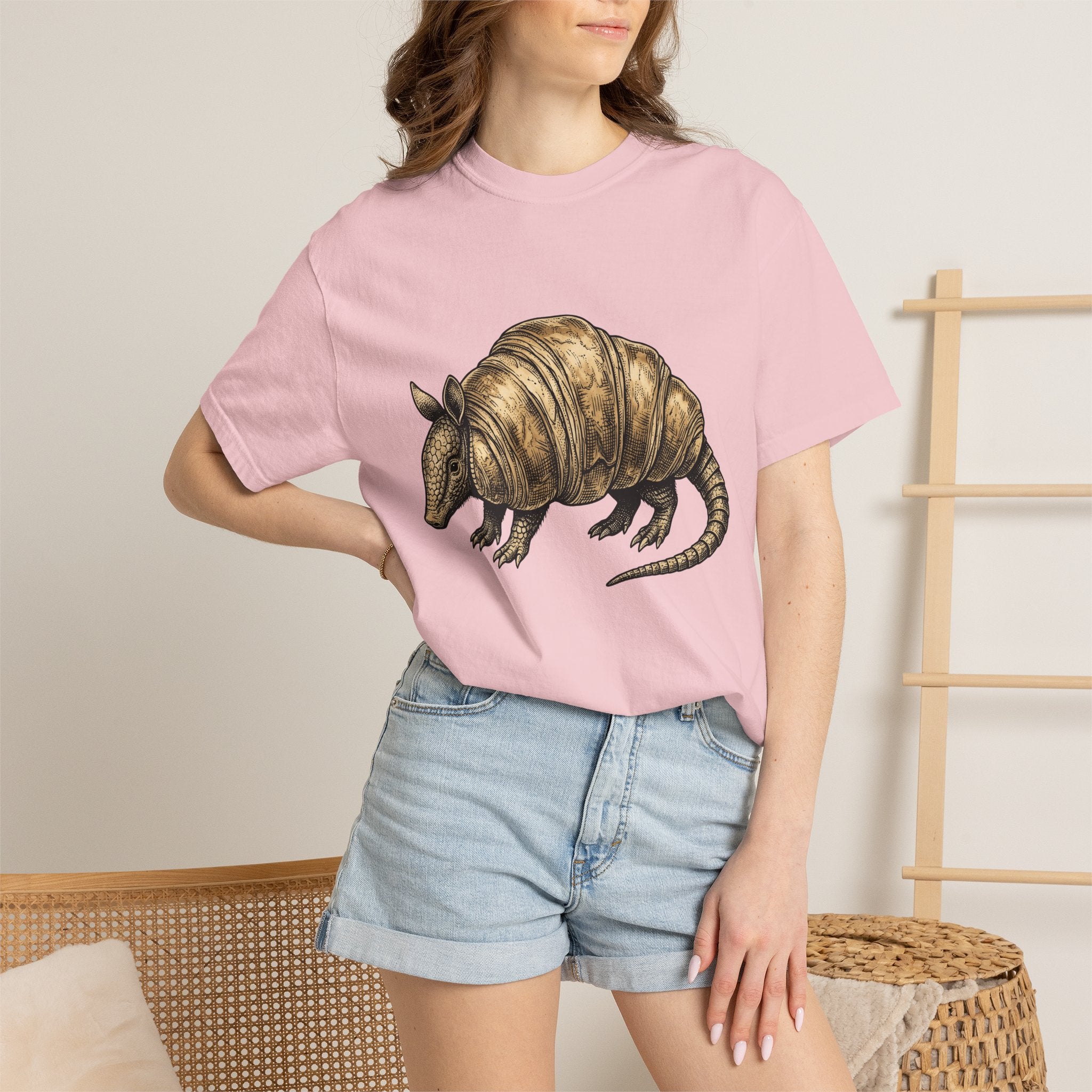 Armadillo Treat Shirt Desserts Wildlife Gift Women Retro Tee Armadillo T-Shirt Dessert Fan Vintage Tshirt Animal Graphic Sketch Sweets