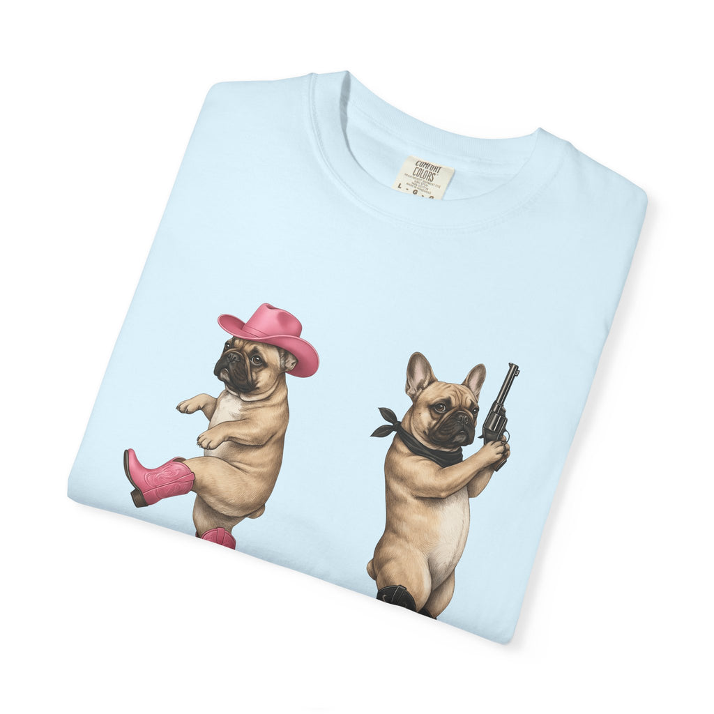 French Bulldog Shirt Cowgirl Animal Gift Women Lifelike Tee Bulldog T-Shirt Cowgirl Fan Realistic Tshirt Creature Graphic Pen Drawing Cowboy