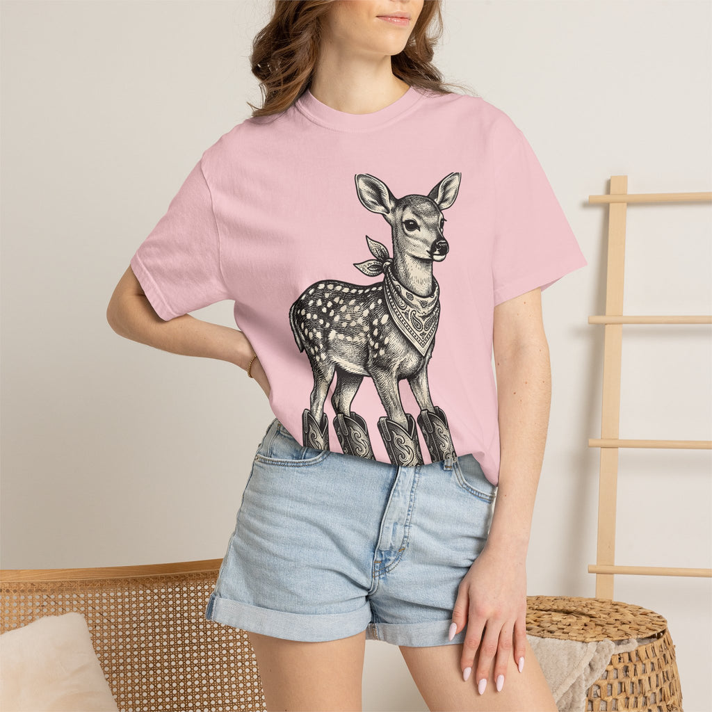 Doe Cowboy Boots Shirt Cowgirl Prairie Gift Women Old School Tee Cowboy Boot T-Shirt Cowgirl Fan Rodeo Tshirt Plains Graphic Cartoon