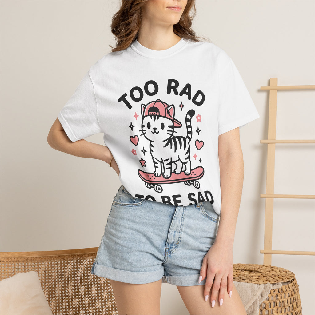 Cat Skateboard Shirt Cat Joke Gift Women Cute Tee Kitten T-Shirt Feline Fan Kitty Tshirt Humor Graphic Comic Heart Tshirt