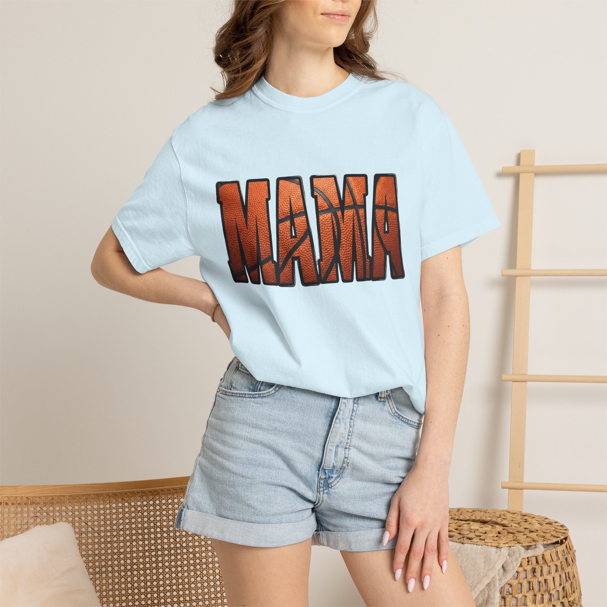 Basketball Texture Letters Shirt Moms Basketball Gift Women Bold Tee Basketball T-Shirt Mom Fan Typography Tshirt Basketball Graphic Vintage
