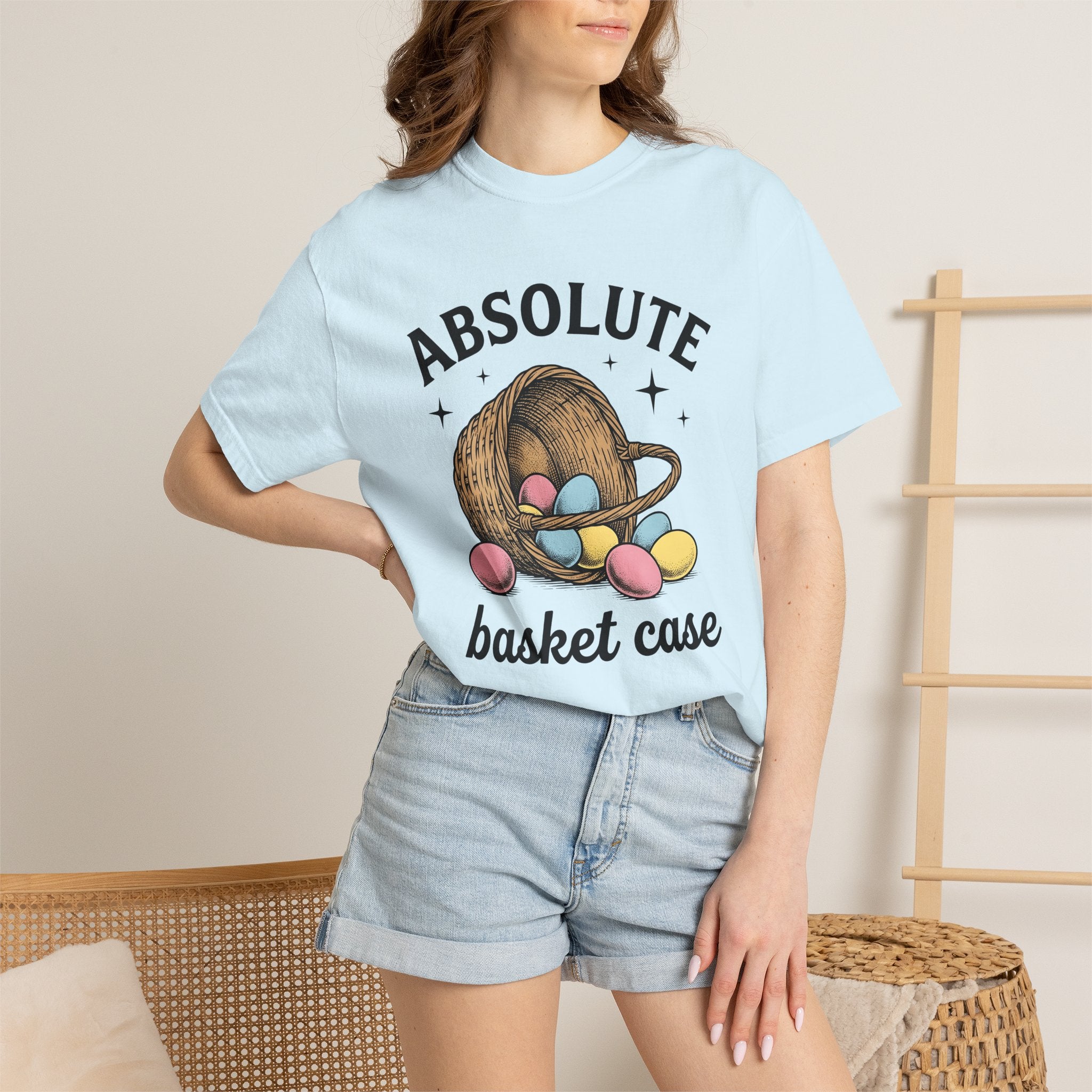 Easter Basket Shirt Easter Joke Gift Women Retro Tee Basket T-Shirt Easter Fan Vintage Tshirt Pun Graphic Doodle Pastel Eggs Tshirt