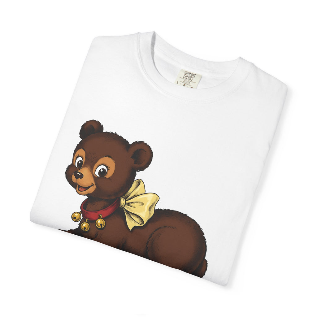Bear Baby Shirt Animals Sweet Gift Women Animated Tee Cub T-Shirt Wildlife Fan Cartoon Tshirt Cute Graphic Hand Drawn Bowtie Tshirt