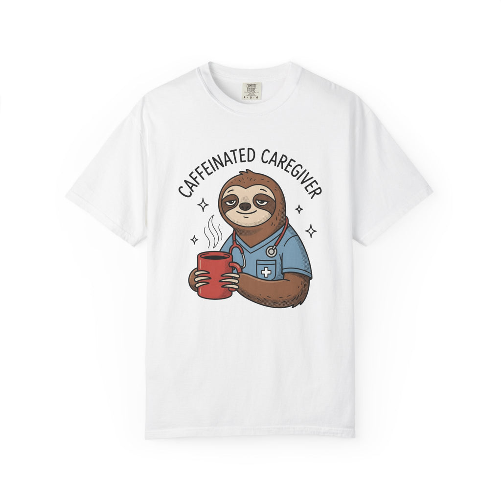 Sloth Nurse Shirt Nurses Latte Gift Women Illustration Tee Sloth T-Shirt Nurse Enthusiast Coffee Tshirt Caffè Graphic Line Art Coffee Cup