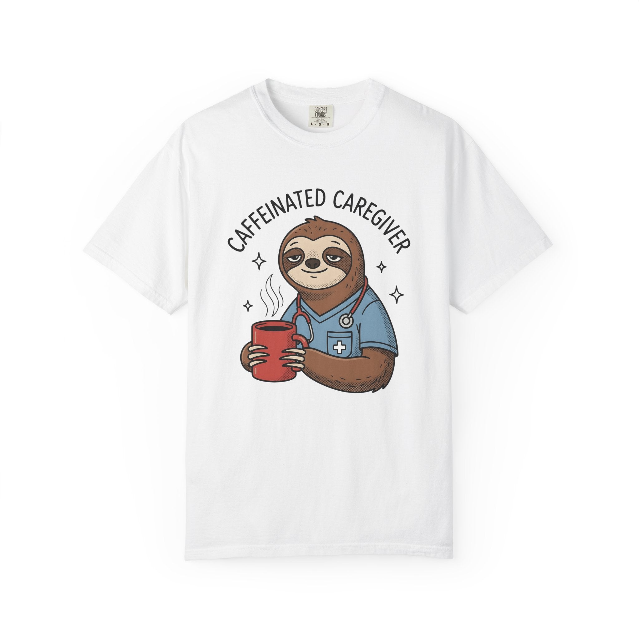 Sloth Nurse Shirt Nurses Latte Gift Women Illustration Tee Sloth T-Shirt Nurse Enthusiast Coffee Tshirt Caffè Graphic Line Art Coffee Cup