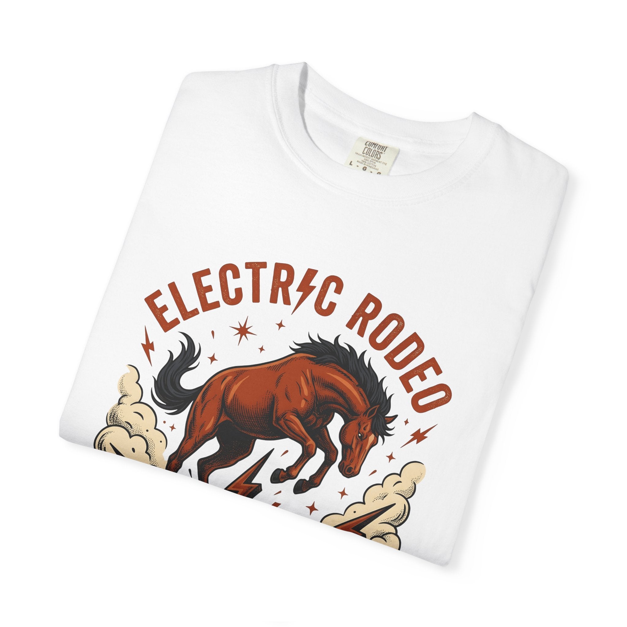 Bucking Horse Shirt Cowgirl Rodeo Gift Women Vintage Tee Bronco T-Shirt Cowgirl Fan Retro Tshirt Rodeo Graphic Western Lightning Bolt Tshirt