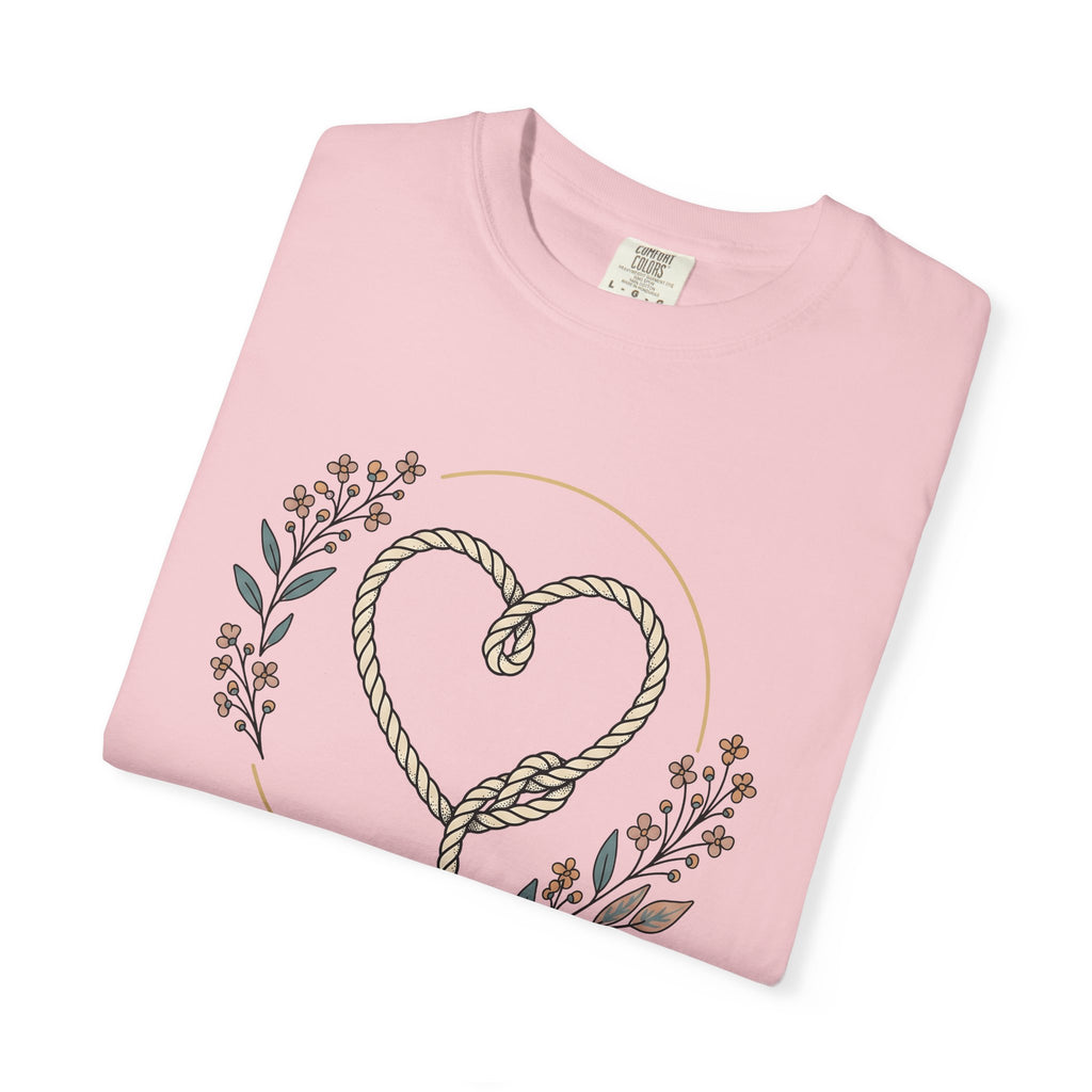 Twine Heart Shirt Cowgirl Cowboy Gift Women Rustic Tee Heart Twine T-Shirt Rodeo Fan Country Tshirt Cowboy Graphic Simple Meadow Flowers