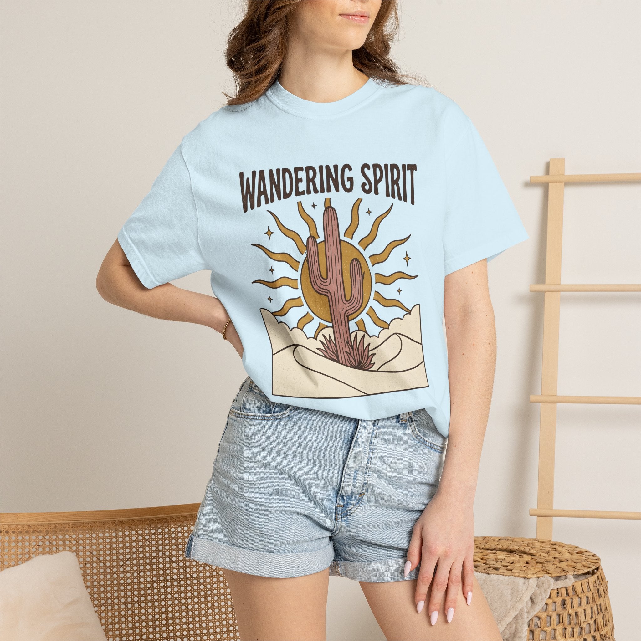 Prickly Sun Shirt Boho Environment Gift Women Ethnic Tee Cactus T-Shirt Bohemian Fan Tribal Tshirt Eco Graphic Classic Dry Terrain Tshirt