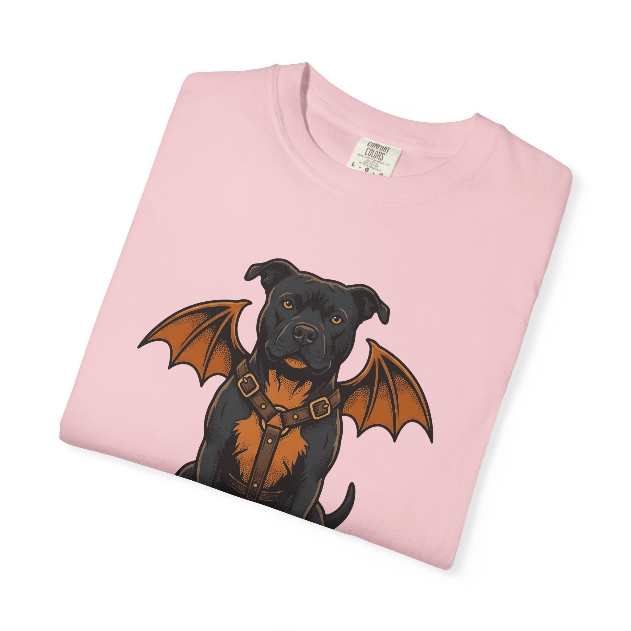 Pitbull Bat Wings Shirt Halloween Puppy Gift Women Sketch Tee Bully T-Shirt Horror Fan Pitbull Drawing Old School Belt Tshirt