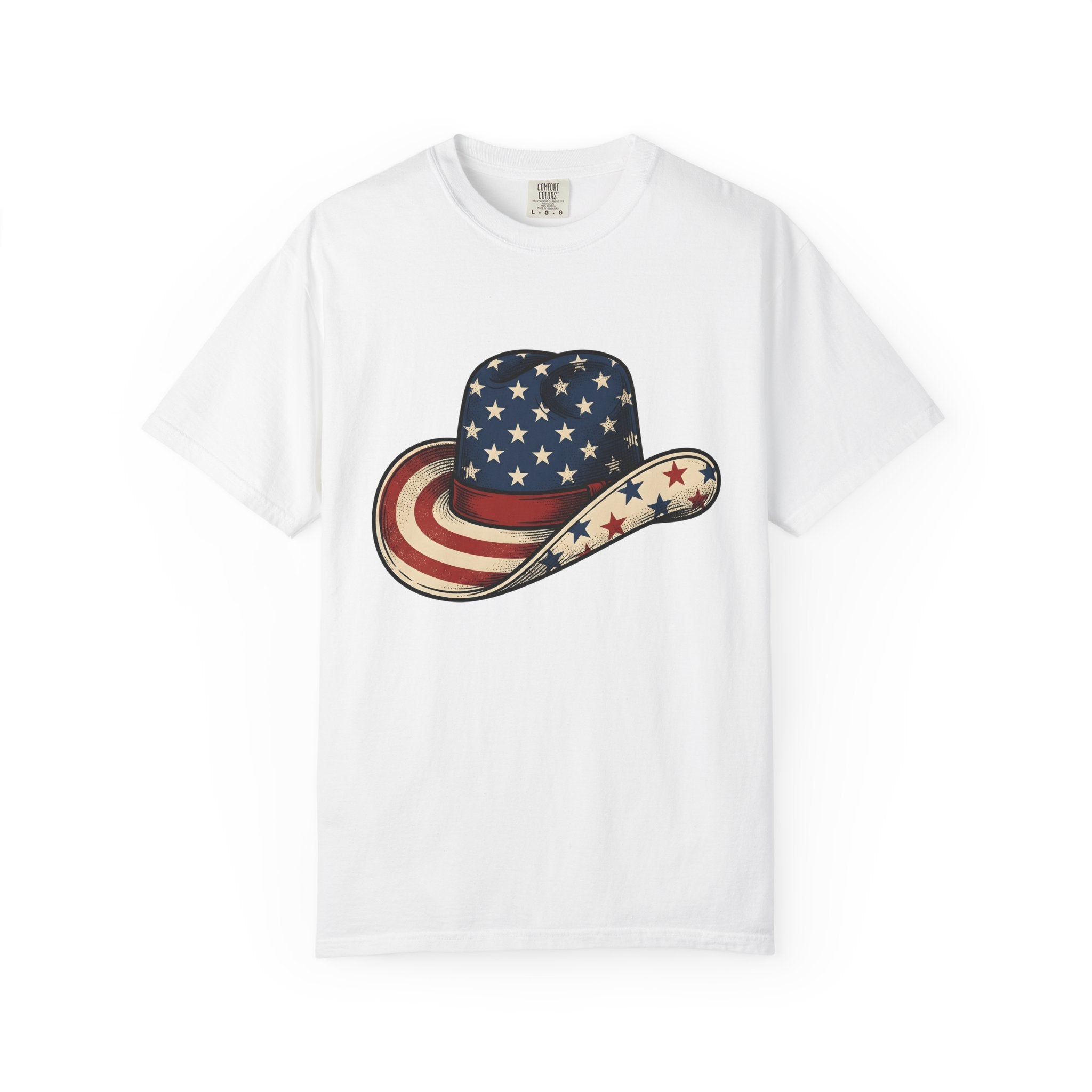 Cowboy Hat Shirt 4th Of July Patriotic Gift Women Vintage Tee Cowboy T-Shirt Independence Fan Western Tshirt American Graphic Retro Stars