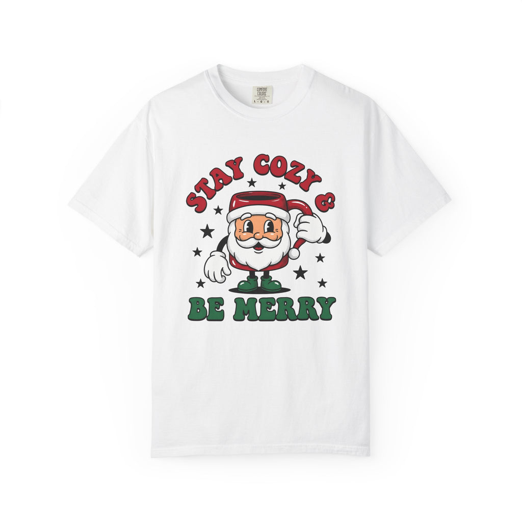Santa Mug Shirt Christmas Coffee Gift Women Cartoon Tee Mug T-Shirt Christmas Fan Coffee Tshirt Caffee Graphic Retro Stars Tshirt