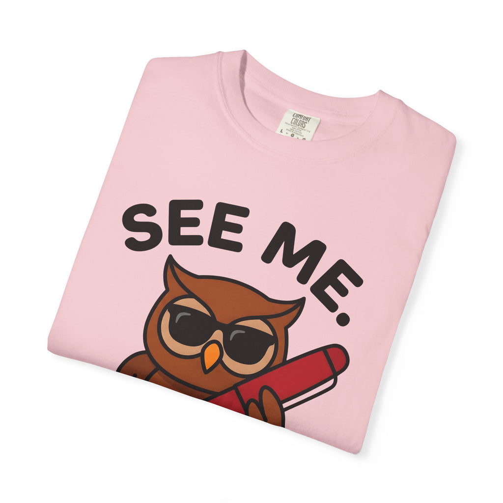 Owl Sun Glasses Shirt Teachers Learning Gift Women Hand Drawn Tee Owl T-Shirt Educator Enthusiast Illustrated Design Educational Graphic