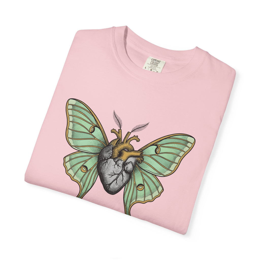Butterfly Heart Shirt Boho Chic Wildlife Gift Women Sketch Tee Butterfly T-Shirt Bohemian Fan Doodle Graphic Hand Drawn Wings Tshirt