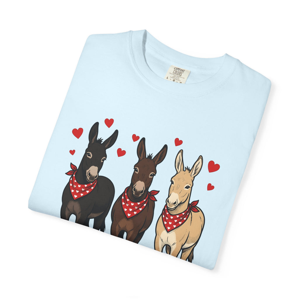 Donkey Group Shirt St. Valentine's Day Wildlife Gift Women Animated Tee Burros T-Shirt Valentine Fan Cartoon Tshirt Animal Graphic Classic