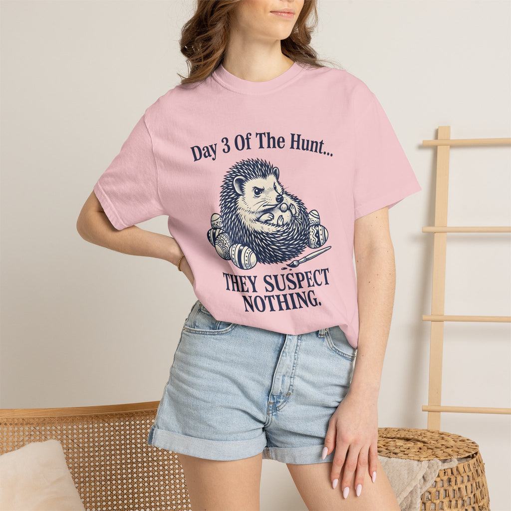 Hedgehog Eggs Shirt Easter Animals Gift Women Vintage Tee Porcupine T-Shirt Easter Fan Quilled Tshirt Creature Graphic Hand Drawn Paintbrush