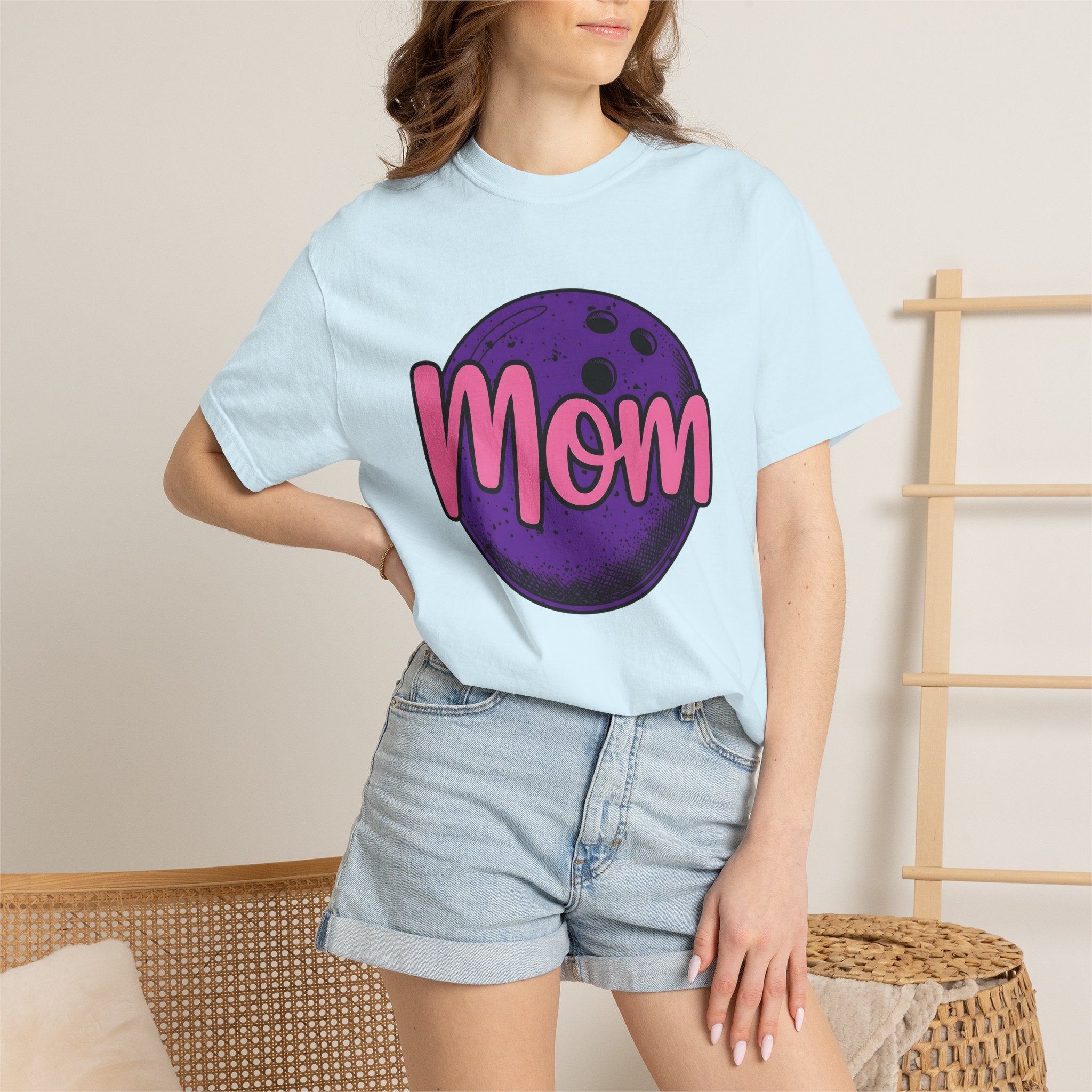 Bowling Ball Shirt Mom Sports Gift Women Bold Tee Bowling Ball T-Shirt Mom Fan Graphic Tshirt Athlete Graphic Retro Script Tshirt