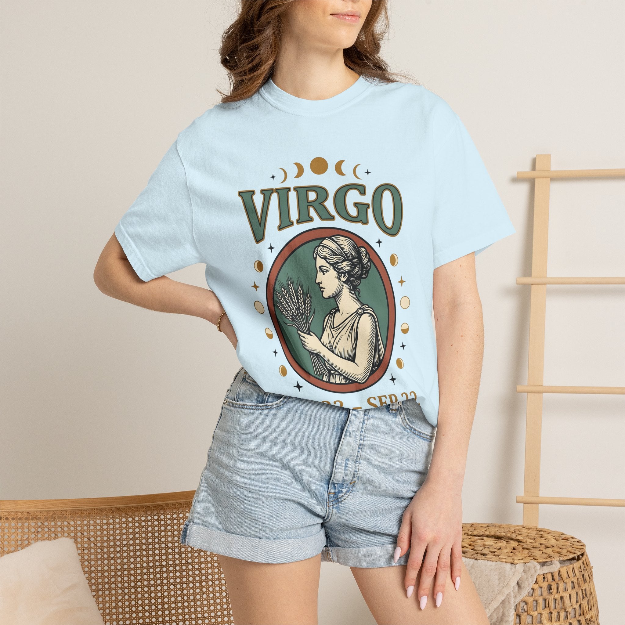 Astrology Goddess Shirt Boho Chic Mysticism Gift Women Sketch Tee Goddess T-Shirt Bohemian Enthusiast Drawing Illustration Spiritual Graphic