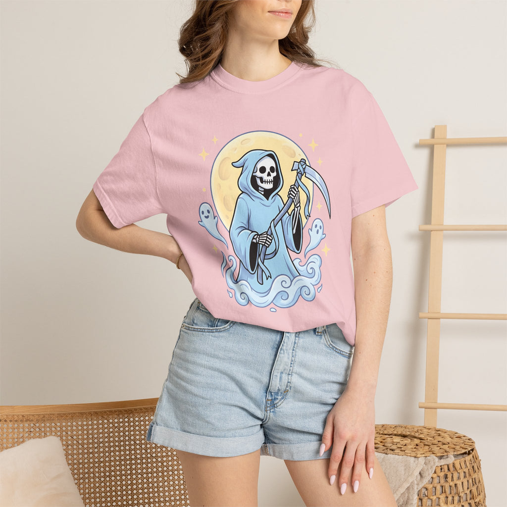 Dark Grim Reaper Shirt Cute Event Gift Women Graphic Tee Reaper T-Shirt Kawaii Fan Illustration Design Party Tshirt Anime Wraith Tshirt