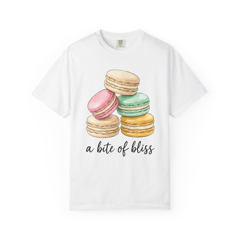 Macaron Stack Shirt Desserts Confections Gift Women Hand Painted Tee Macarons T-Shirt Pastry Fan Watercolor Tshirt Sweet Treats Graphic