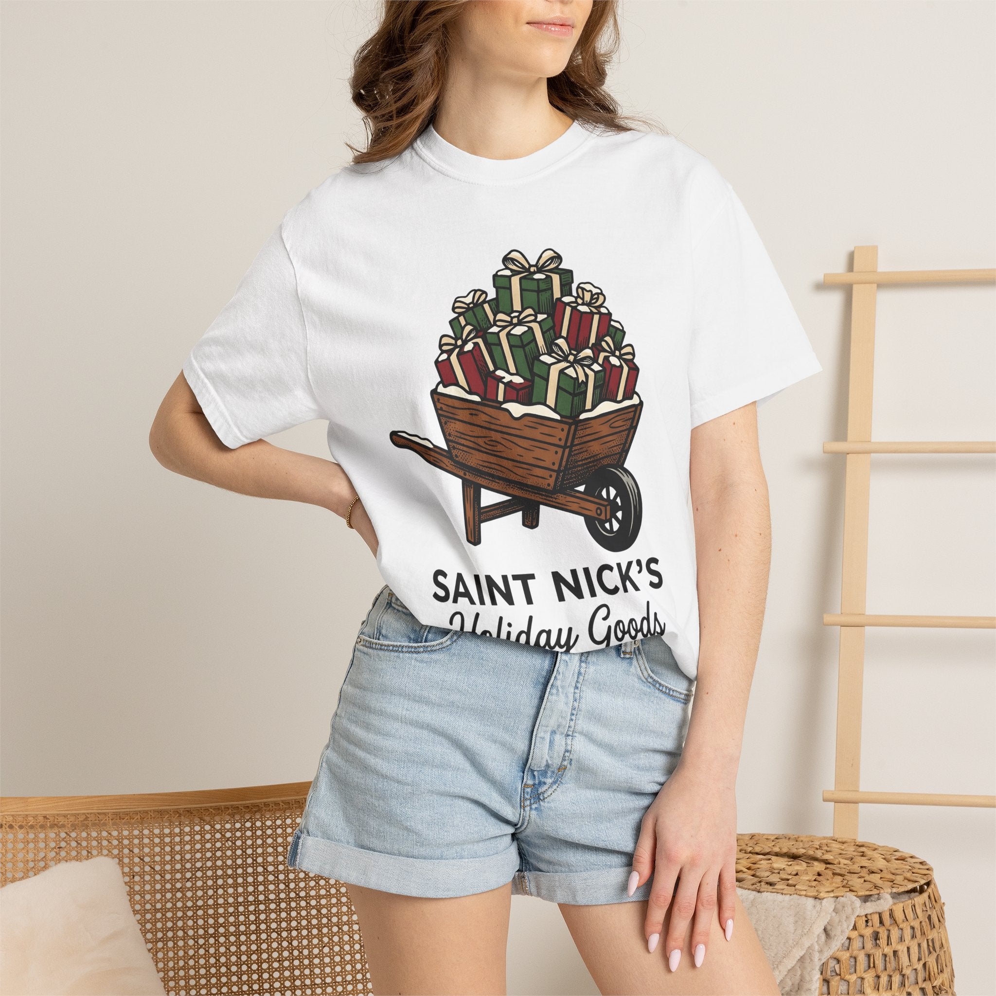Garden Wheelbarrow Gifts Shirt Christmas Festivity Gift Women Classic Tee Wheelbarrow T-Shirt Holiday Fan Vintage Tshirt Celebration Graphic