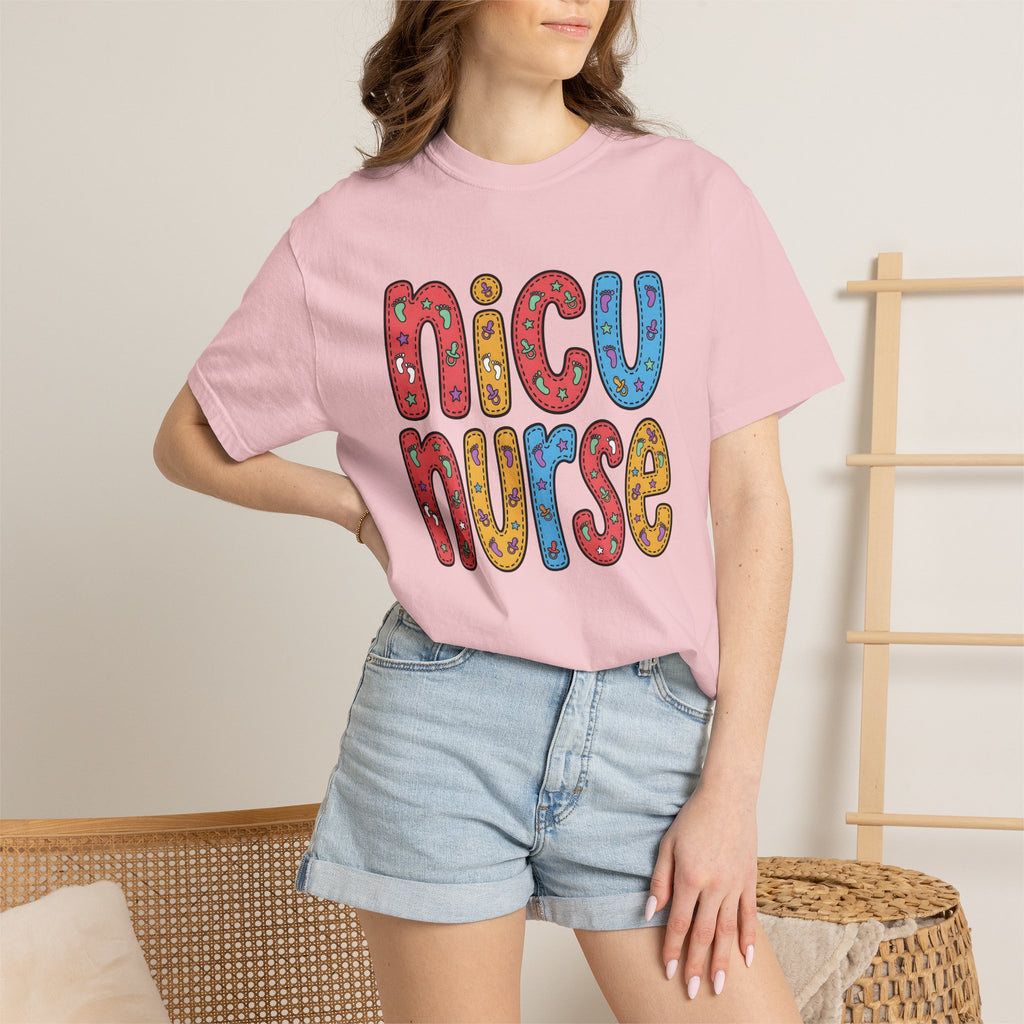 Baby Footprint Initials Shirt Nurse Clinic Gift Women Joyful Tee Baby Letters T-Shirt Rn Fan Baby Monogram Tshirt Medical Graphic Line Art