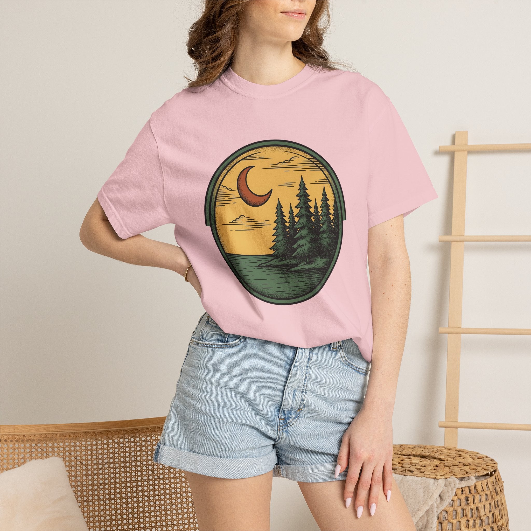 Pine Forest Shirt Nature Outdoors Gift Women Vintage Tee Evergreen T-Shirt Environmental Enthusiast Retro Tshirt Adventure Graphic Hand