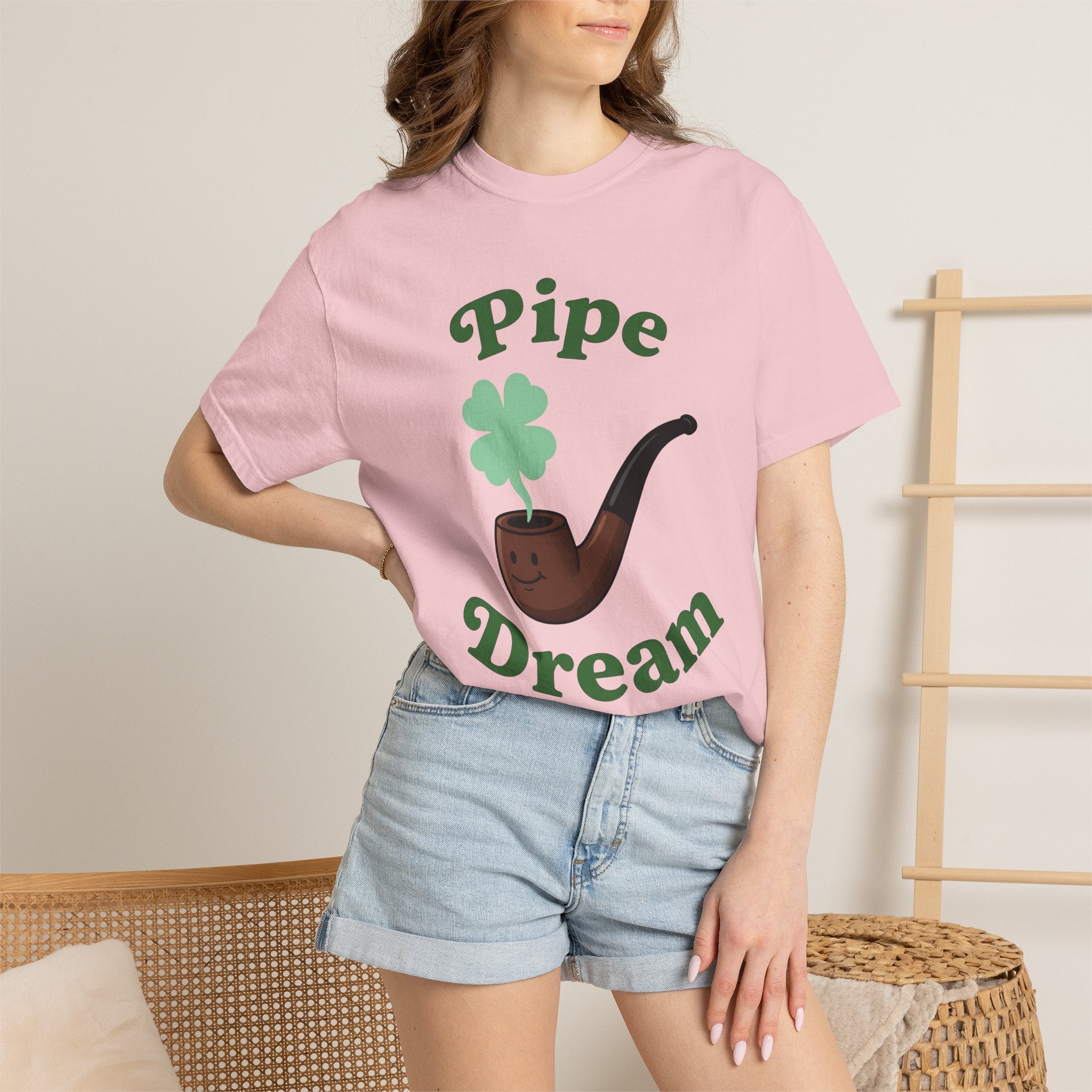 Smoking Pipe Shirt St Patrick's Day Prank Gift Women Comic Tee Hookah T-Shirt St Patricks Fan Cartoon Tshirt Gag Graphic Classic Shamrock
