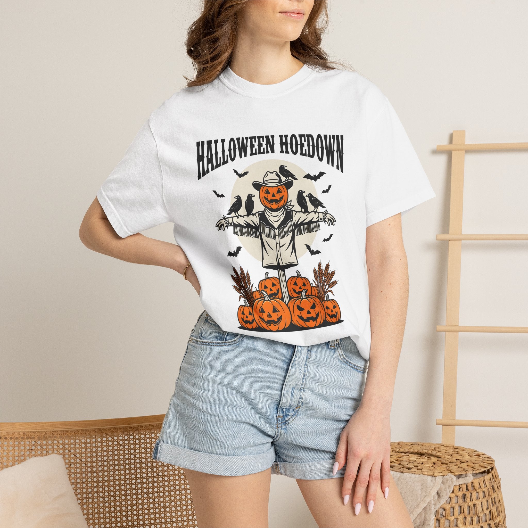 Harvest Scarecrow Shirt Halloween Cowboy Gift Women Antique Tee Scarecrows T-Shirt Halloween Fan Vintage Tshirt Rodeo Graphic Classic Flying