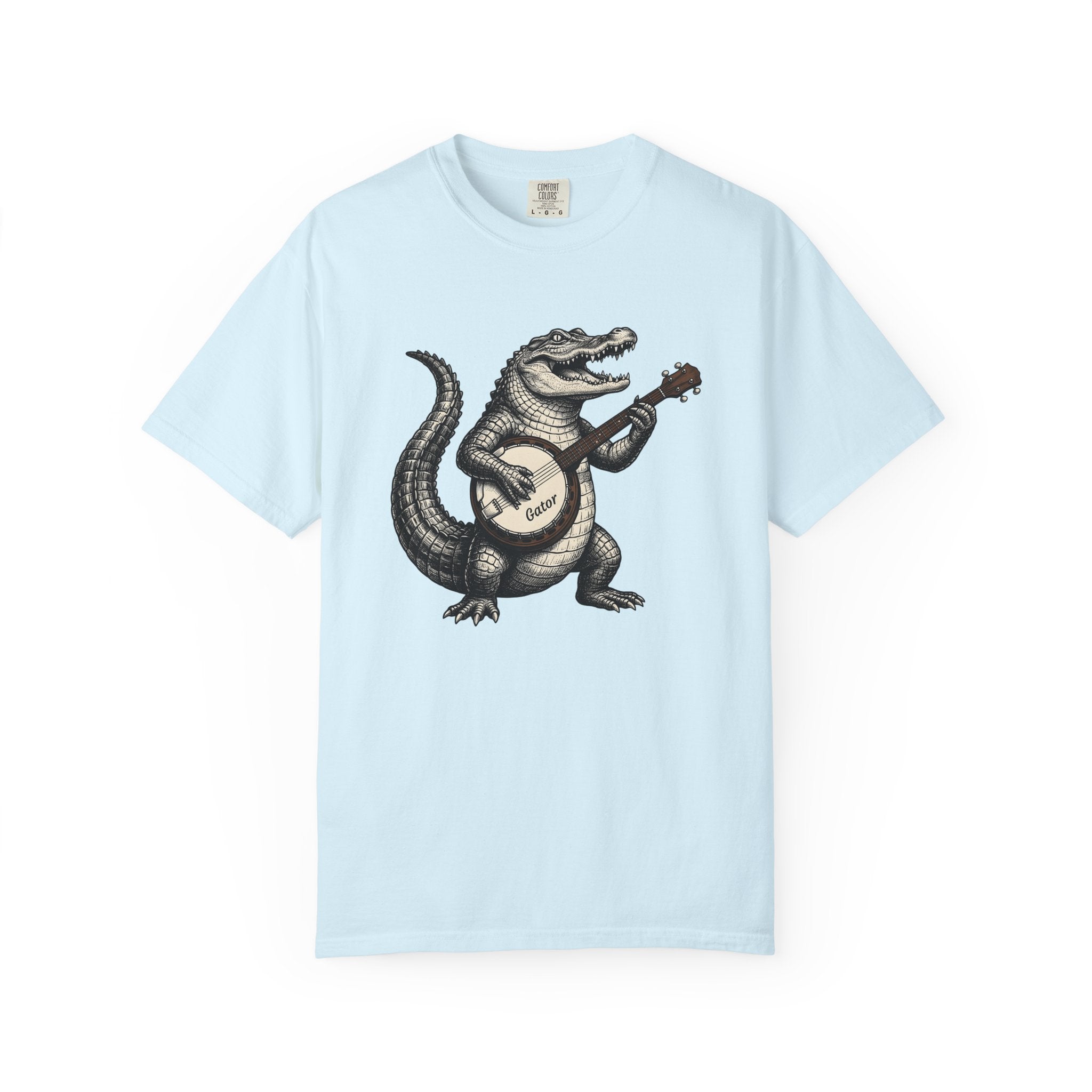 Caiman String Instrument Shirt Animals Composer Gift Women Rustic Tee Lute T-Shirt Wildlife Enthusiast Vintage Tshirt Maestro Graphic Doodle
