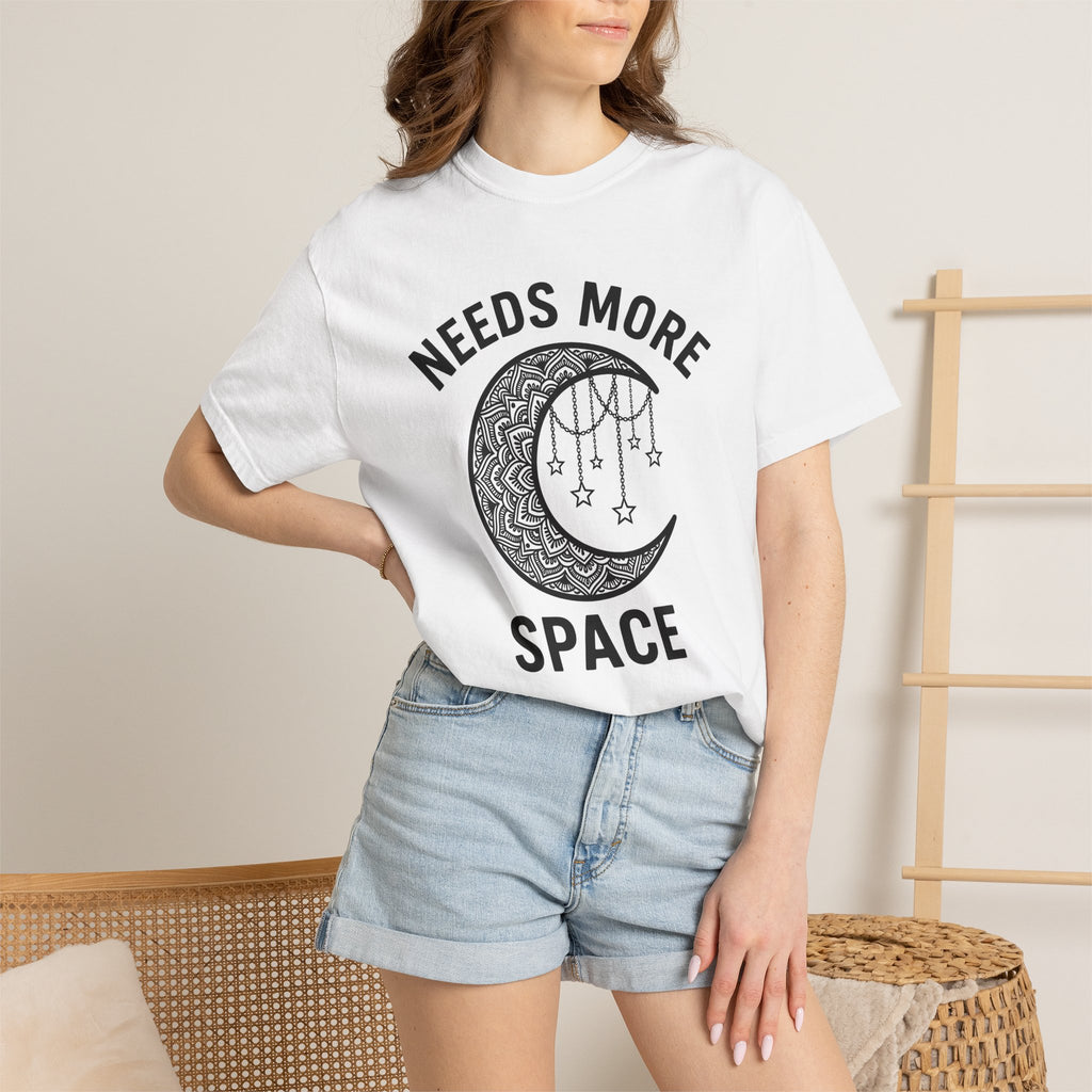 Crescent Moon Shirt Boho Chic Astrology Gift Women Tribal Tee Lunar T-Shirt Bohemian Enthusiast Ethnic Tshirt Zodiac Graphic Clean Suspended