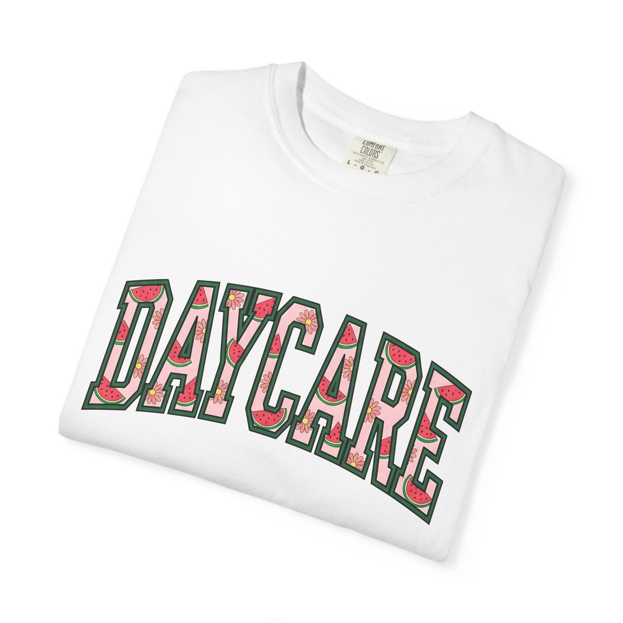 Daycare Graphic Shirt Daycare Summer Gift Women Bold Tee Childcare T-Shirt Daycare Fan Vintage Tshirt Seasonal Graphic Retro Watermelon