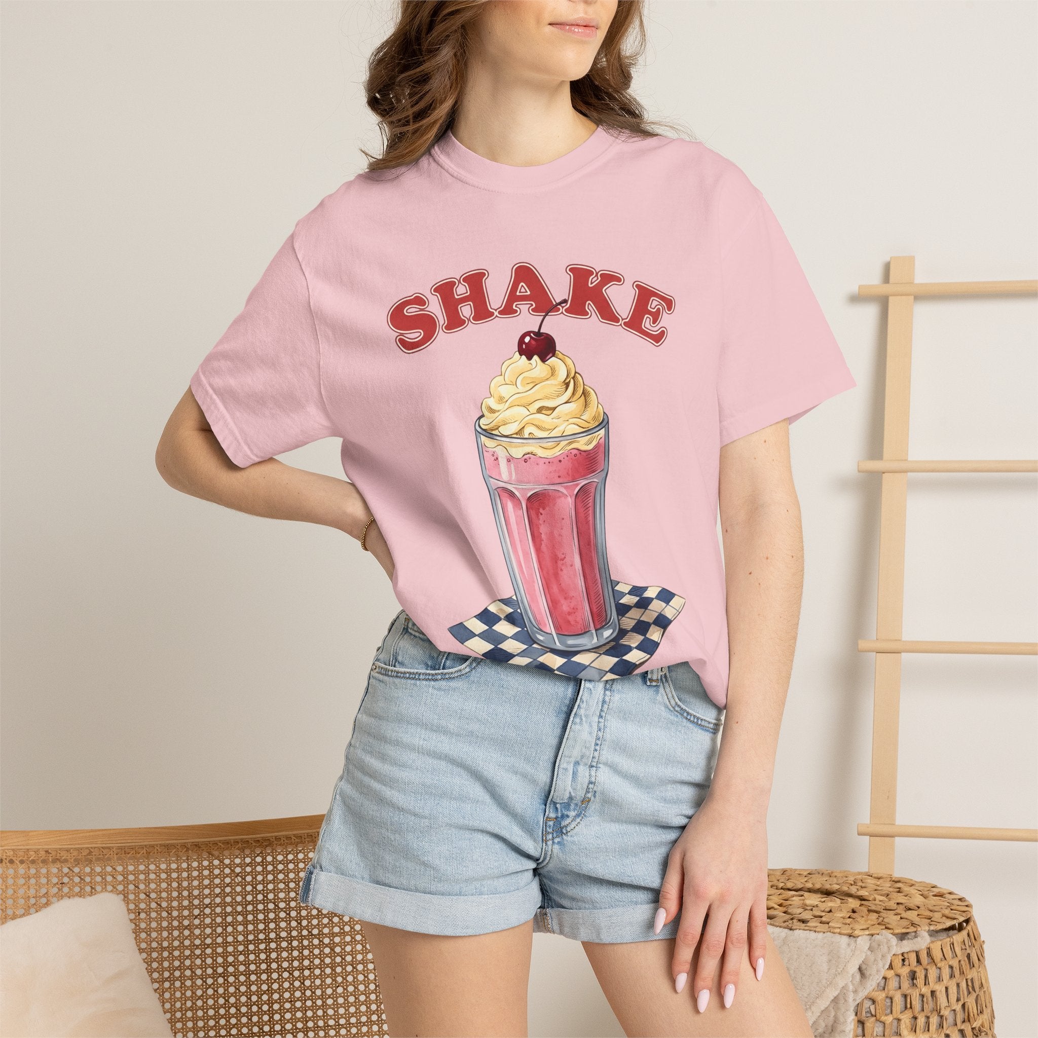 Milkshake Shirt Desserts Cafe Gift Women Cartoon Tee Shake T-Shirt Sweets Fan Comic Tshirt Coffee Graphic Pop Art Cherry Tshirt